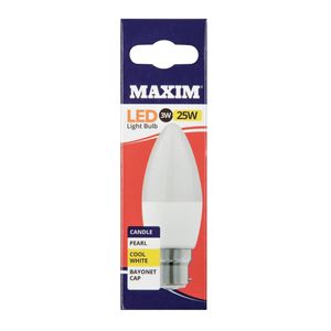 Maxim LED Candle Bayonet Cap Cool White 3W (Pack of 10)