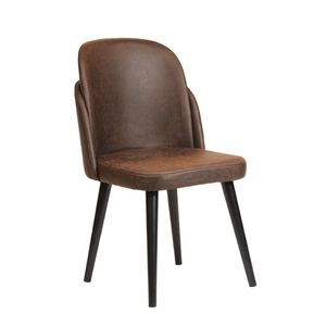 Koldal Dining Chair Buffalo Espresso with Dark Wood Legs