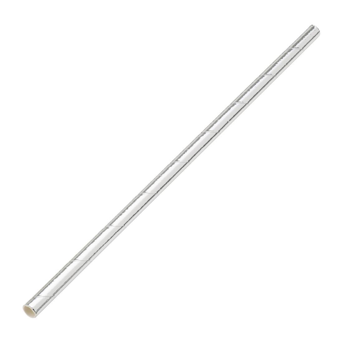 Utopia Biodegradable Paper Straws Silver (Pack of 250)