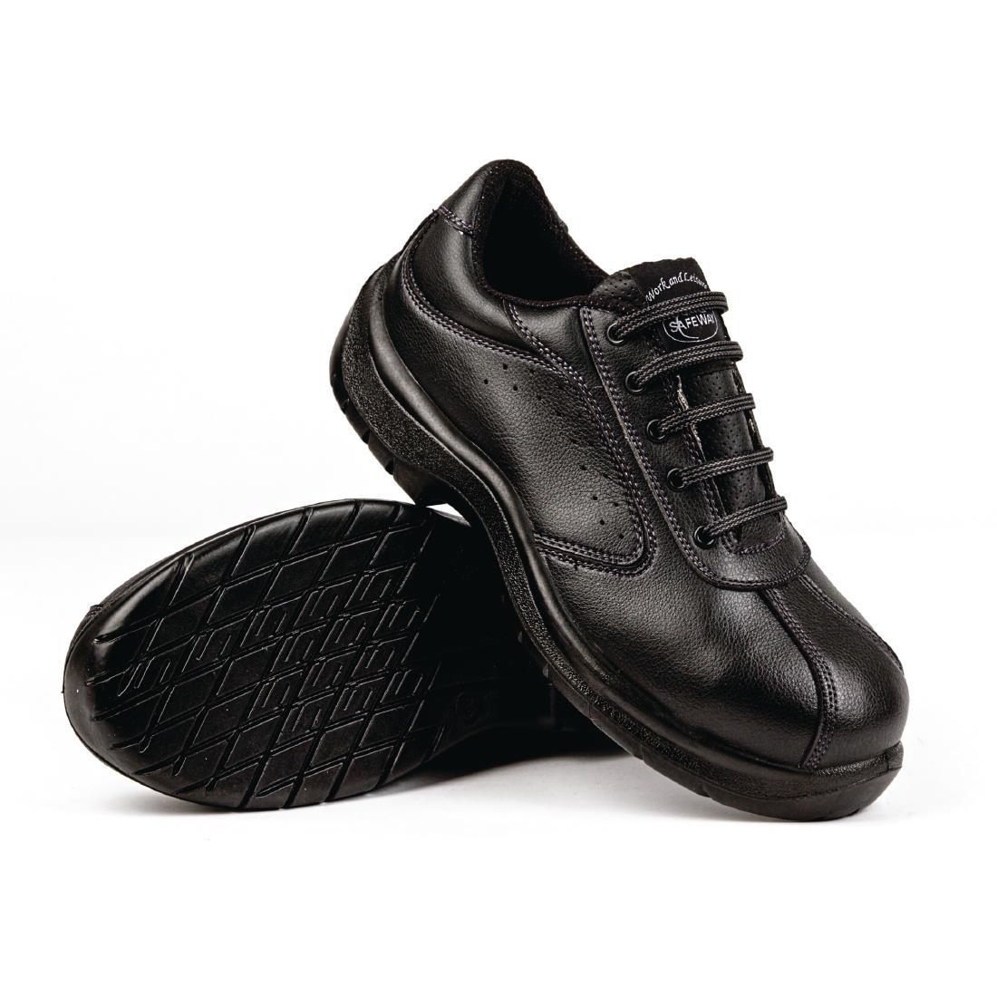 Slipbuster Side Perforated Lace Up Black 39