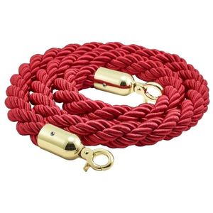 Barrier Rope Red- Brass Plated Ends - BR-RBP - 1