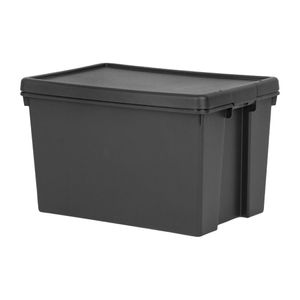 Wham Bam Recycled Storage Box & Lid Black 62Ltr - CX094