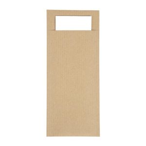 Europochette Brown Cutlery Pouch with White Napkin (Pack of 500) - CK235