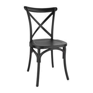 Bolero Polypropylene Cross Back Side Chair Black (Pack of 4) - DG245