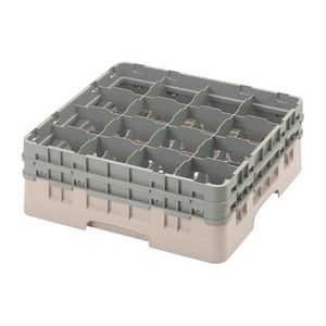 Cambro Camrack Beige 16 Compartments Max Glass Height 155mm - FD064