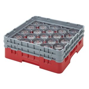 Cambro Camrack Red 25 Compartments Max Glass Height 156mm - CZ195