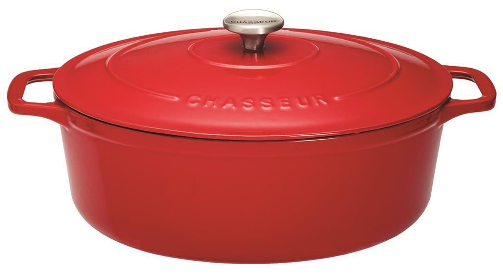 10325 01 Chasseur Oval Casserole With Lid Red 270mm 186408