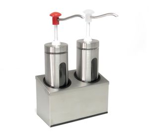 Kalando Cylinder Sauce Pumps With Window S/S - Single Red (Discontinued) - 10479-04