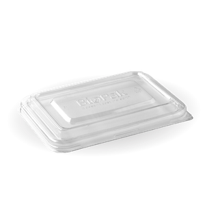 BioPak RPET Lid To Fit 500/600ml BioCane Containers (Case of 500) - B-LBL-RPET(D) SMALL-UK - 1