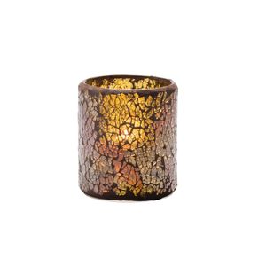 Hollowick Crackle Gold Crackle Glass Votive Lamp 76mm x 80mm (Pack of 12) - VV4072 - 1