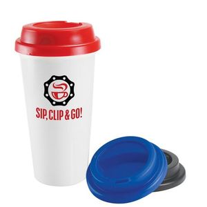 Plastic Double Wall Take Out Coffee Cup (16oz/455ml) ** - C4843 - 1