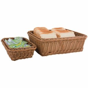 Polypropylene Brown Rattan Basket 1/2 GN - CF306 - 1