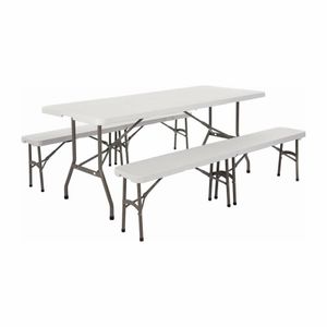 Special Offer Bolero PE Centre Folding Table 6ft with Two Folding Benches - SA425 - 1
