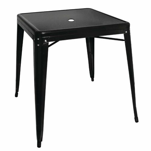 Bolero Bistro Steel Square Table Black 668mm (Single) - GC867 - 1