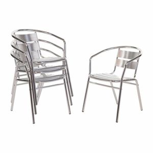 Bolero Aluminium Stacking Chairs (Pack of 4) - U419 - 1