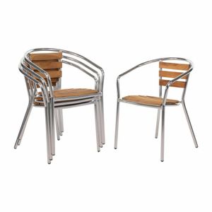 Bolero Aluminium and Ash Chairs (Pack of 4) - U421 - 1