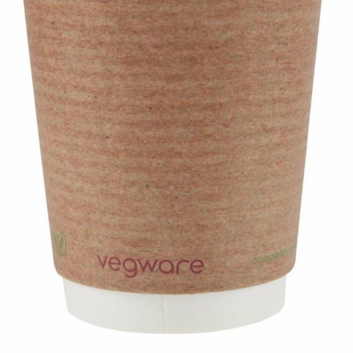Vegware VDW-12 Double Wall 12Oz Kraft Hot Cup (Pack Of 500 - View #4