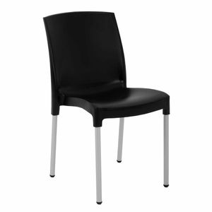 Bolero Stacking Bistro Side Chairs Black (Pack of 4) - GJ976 - 1