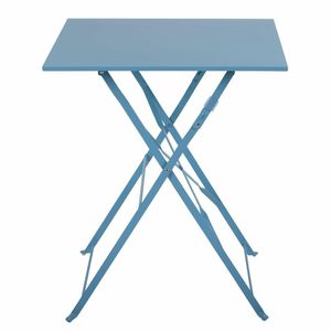 Bolero Pavement Style Square Steel Table Seaside Blue 600mm - GK985 - 3