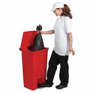 Rubbermaid Step-On Pedal Bin Red 87Ltr - L629 - 3