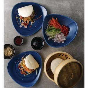 Churchill Stonecast Patina Triangular Bowls Cobalt 153mm (Pack of 12) - FC174 - 3