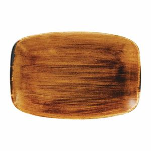 Churchill Stonecast Patina Oblong Plates Vintage Copper 305x198mm (Pack of 6) - FD871 - 1