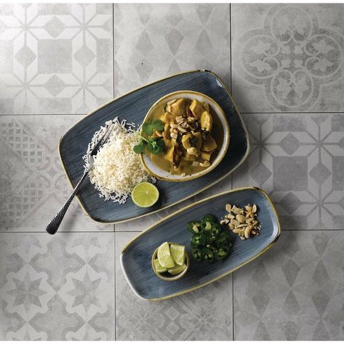 Churchill Stonecast No. 9 Oblong Chefs Plates 355 x 245mm Blueberry (Pack of 6) - FC148 - 3