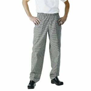 Chef Works Essential Baggy Pants Small Black Check S - A026-S - 3