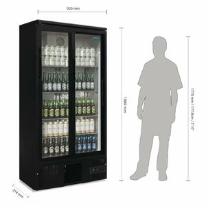 Polar G-Series Upright Back Bar Cooler with Sliding Doors 490Ltr - GJ448 - 3