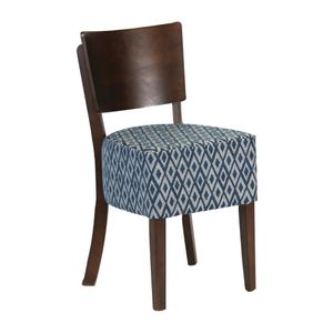 Asti Padded Dark Walnut Dining Chair with Blue Diamond Deep Padded Seat and Back (Pack of 2) - FT422 - 1