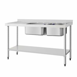 Vogue Double Sink Left Hand Drainer 1500mm - DY825 - 1
