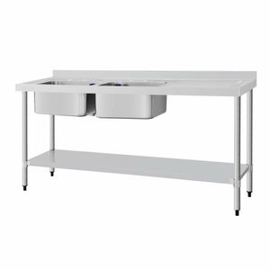 Vogue Double Sink Right Hand Drainer 1800mm - DY827 - 1