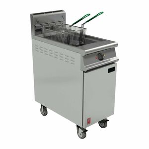 Falcon Dominator Plus Twin Basket Gas Fryer & Fryer Angel on Castors Natural Gas - FW755-N - 1