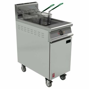 Falcon Dominator Plus Twin Basket Gas Fryer with Filtration & Fryer Angel in Castors Propane Gas - FW757-P - 1