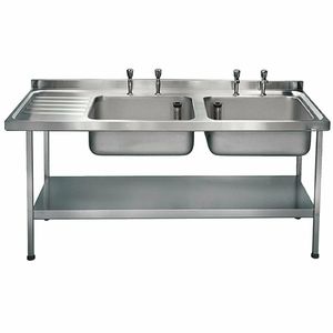 Franke Sissons Self Assembly Stainless Steel Double Sink Left Hand Drainer 1500x600mm - P052 - 1
