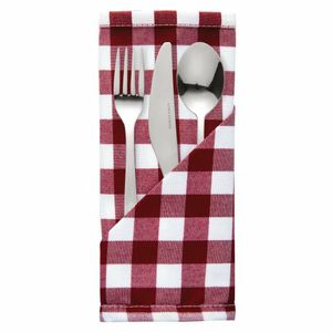 Gingham Polyester Napkins Red Check (Pack of 10) - HB580 - 1