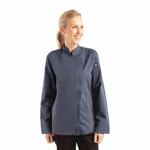 Chef Works Hartford Lightweight Zip Womens Chef Jacket Blue L - BB091-L - 1