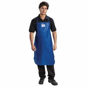 Burnguard Nylon QuicKlean Bib Apron Blue - GD331 - 1