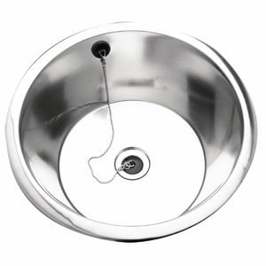 Franke Sissons Stainless Steel Rimmed Edge Round Inset Sink Bowl 355mm - CD985 - 1