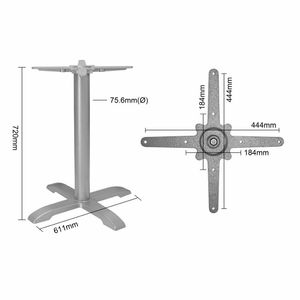Bolero Cast Iron Table Base Grey - 3