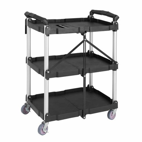 Vogue 3 Tier PP Folding Trolley Black Small - CK113 - 2