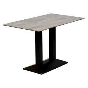 Turin Metal Base Rectangle Dining Table with Laminate Top in Concrete - CZ823 - 1
