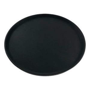 Beaumont Non-Slip Round Tray Black 406mm - CZ496 - 1