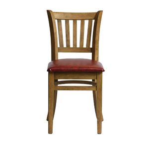 Manhattan Dining Chair in Weathered Oak with Bison Bordeaux Seat (Pack of 2) - HX816 - 1