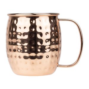 Olympia Barware Hammered Stainless Steel Copper Coated Mugs 440ml - HY114 - 1