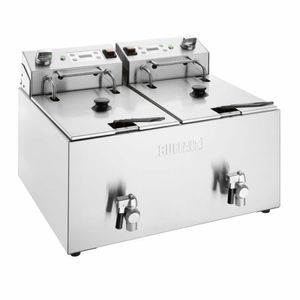 Buffalo Double Electric Fryer with Timer 2x8Ltr - CU621 - 1