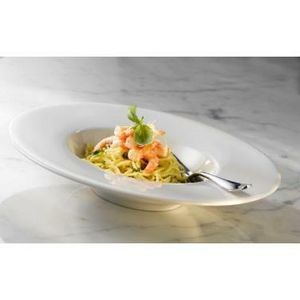Genware Porcelain Wide Rim Pasta Plate 30cm/ 12" (Pack of 6) - 3