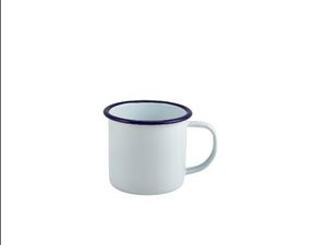 Enamel Mug White with Blue Rim 36cl/ 12.5oz - 1