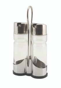 Genware Oil & Vinegar Set With Stand - 1