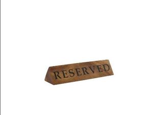 GenWare Acacia Wood Reserved Sign - 1